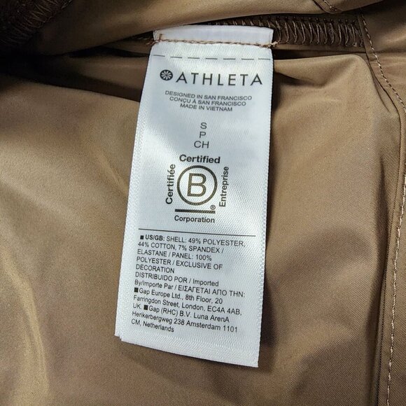 Athleta Rustic Beige Triumph Hybrid Hooded Jacket Small - Picture 11 of 11